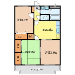 コーポラス栄Ⅱ号棟の物件間取画像